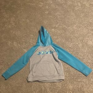 Youth Adidas Blue and Gray Hoodie